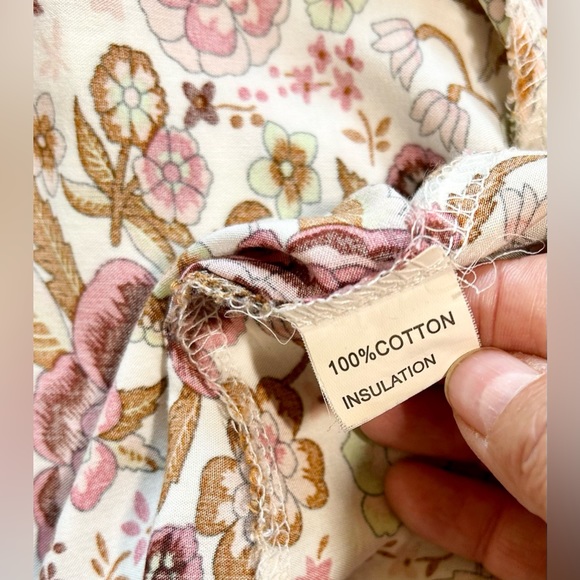 ECOWISH Wrap V Neck High Split Maxi Floral Boho Feminine Dress Women’s Small - Picture 11 of 15